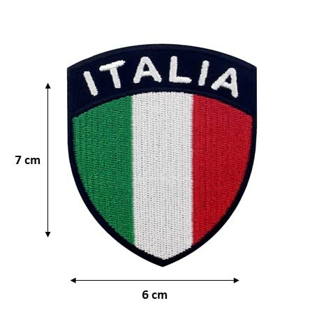 Set 5 Patch Italia Ricamati Termoadesivi – Bandierine, Scudetto E Tricolore – Per Personalizzare Giacche, Zaini E Cappelli