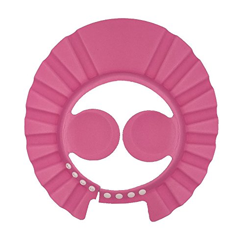 FRIENDLY Baby Shower Cap with Ear Protection Pads Comfortable Adjustable Soft Shampoo Shower Bathing Cap for Baby Children Kids (Pink)