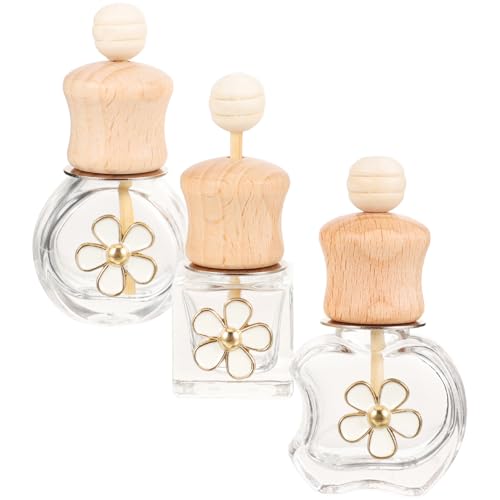 UPKOCH Difusor Diseño Delicado y Estructura de Perfume 3 Botellas de y Madera y Ambientador Interior para Coche para