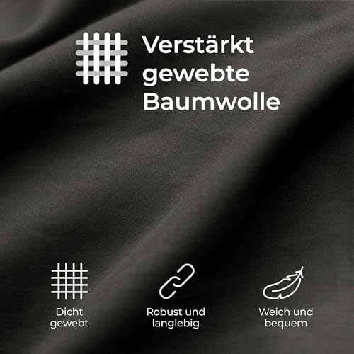 Kissenbezug 50x70 Renforcé Baumwolle (2er-Set) - Anthrazit - Dicht gewebt mit 57 Fäden/cm² - Kissenbezug 70x50 cm - Oeko Tex Zertifiziert - Dreamzie