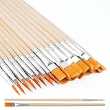 30 Stück Pinsel Set,15 Flache Pinsel und 15 Stück Runde Kleine,Pinsel Kleine Künstlerpinsel für Körper Gesicht Felsen Leinwand, Gemälde Liebhaber Kinder und Erwachsene zum Zeichnen Basteln