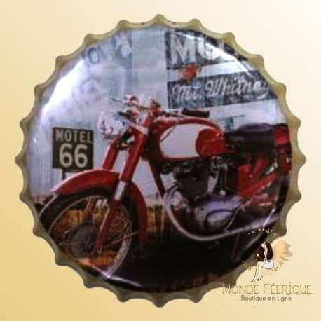 Capsule Métal Moto Road66 40cm relief relief arrondi