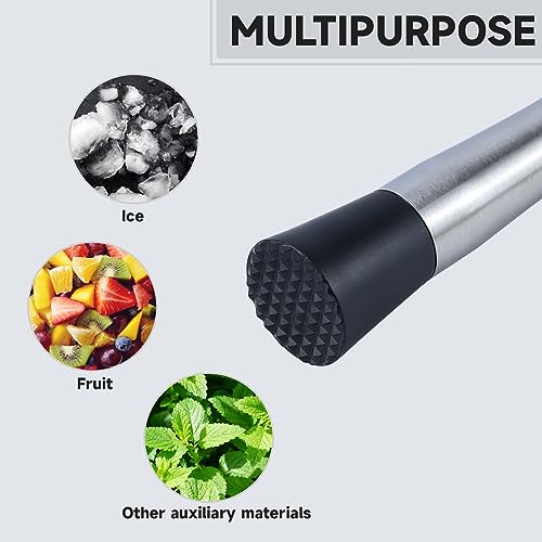 Ortarco 8 Inch Stainless Steel Muddler for Cocktails - Thumbnail 4