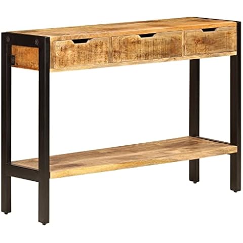 vidaXL Mangoholz Massiv Sideboard 3 Schubladen Konsole Beistelltisch Flurtisch Cover