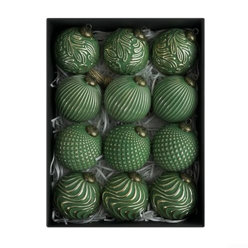 UrbanHui Christbaumkugeln, Vintage, 8 cm, rustikale Kugel-Ornamente,...