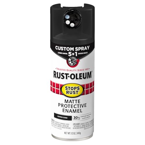 Image of Rust-Oleum Stops Rust Custom 5-in-1 Spray Paint, Matte Peppercorn