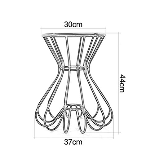 Tabouret rond en lin et métal pour canapé ou entrée - 3