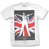Bravado Men's Freddie Mercury Freddie Flag T-Shirt, White, X-Large