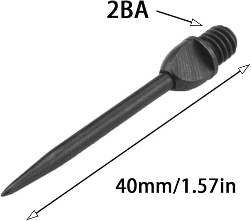 Miniatura 2 de Puntas de dardos de acero, 12 unidades, cabeza plana, punta de acero de dardo reemplazable, 2BA, accesorios de aguja para punta suave, puntas de