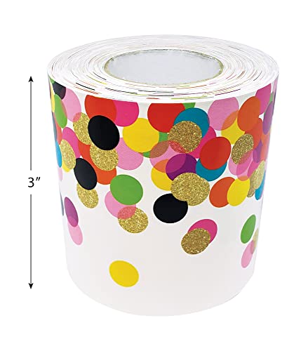 Image of Teacher Created Resources Confetti Straight Rolled Border Trim - 50ft - Decorate Bulletin Boards, Walls, Desks, Windows, Doors, Lockers, Schools, Classrooms, Homeschool & Offices