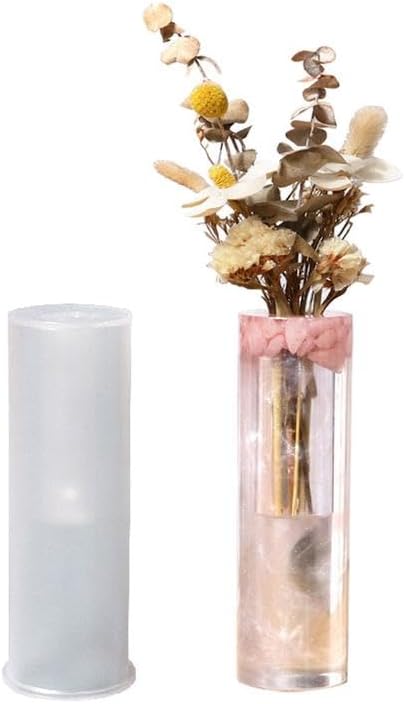 Florero Moldes de silicona Cilindro de resina epoxi Moldes de arcilla de hormigón Florero Florero de yeso Moldes de cemento Moldes de portavelas