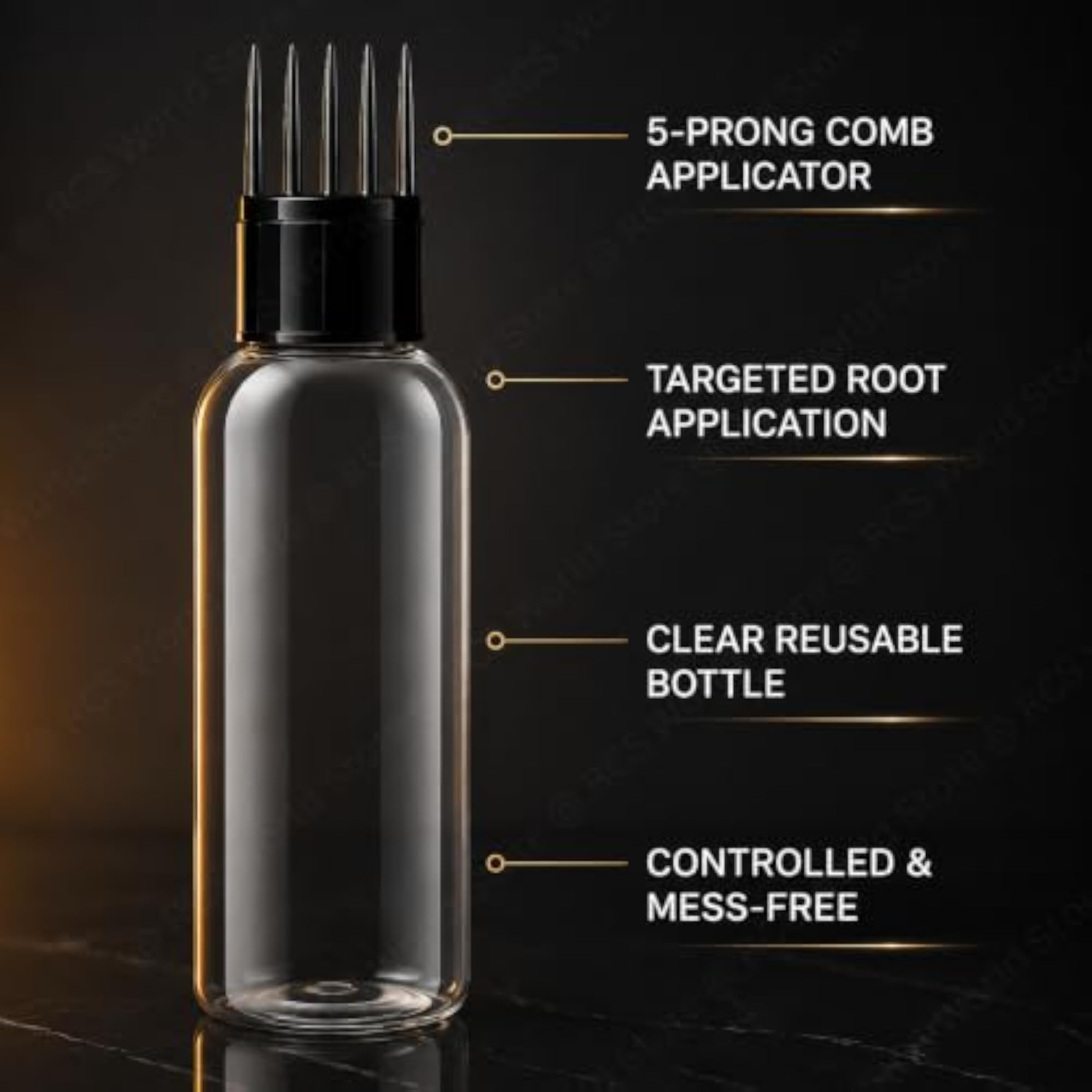 Hair Root Oil Applicator Bottles with Comb, 2Pcs