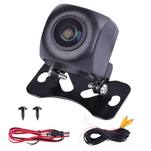 Cámara Marcha Atrás Coche 1080P AHD, Cámara Trasera para Coche con Visión Nocturna, Gran Angular 170°, IP68 Impermeable Compatible con Monitores PAL/NTSC/AHD1080P, Fácil Instalación