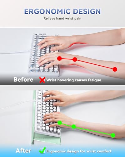 Image of Ergonomic Computer Keyboard Stand for Desktop (Green), Keyboard Tilted Elevated Rack Key Board Holder Riser Stand for Office Home Desk Work