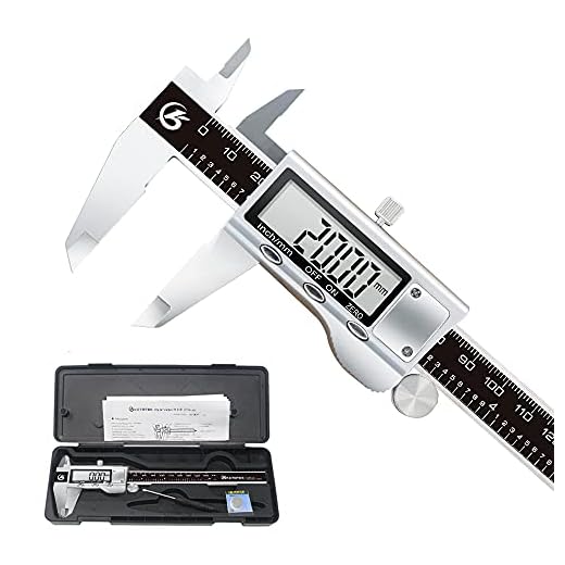 KETOTEK Calibre Digital, Pie de Rey Acero Inoxidable 150 mm/6 Pulgadas con Pantalla LCD Grande, Profesional Calibrador Digital, Precisión 0.01mm, Diámetro Interior Exterior Profundidad