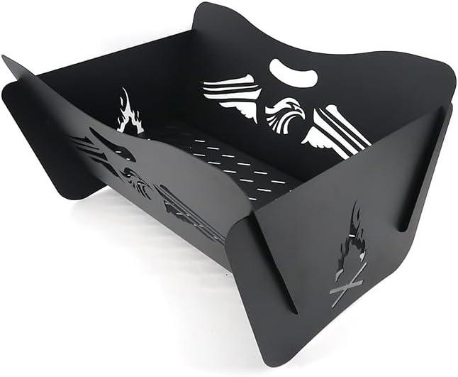 Black Metal Fire Pit Bowl, Outdoor Decorative Angel Design, Portable Wood Burning Patio Heater, Rustic Garden Decor Customized (biack)