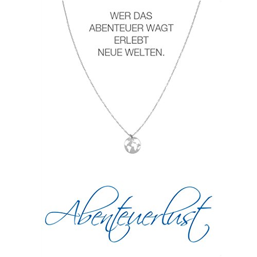 Preisvergleich Produktbild HERZ-KARTE Weltkugel silber 925 / - Sterlingsilber