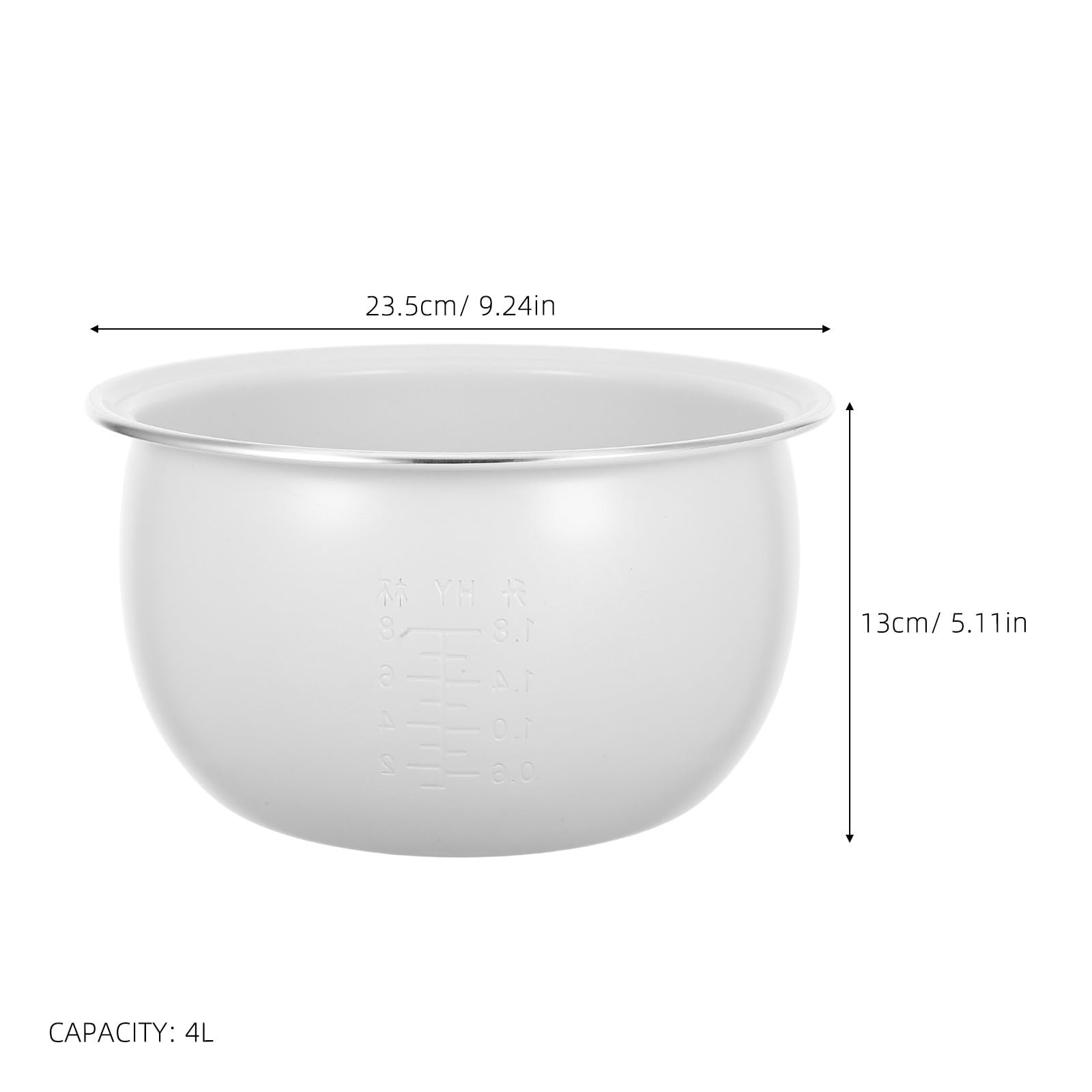 Olla Interior para Arrocera de 4 L en Acero Inoxidable Blanco