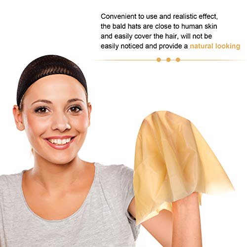 2 Pieces Bald Cap Makeup Latex Bald Head Wig Caps Bald Hat Cosplay Costume Accessories For Adults Teens (Classic Style) #TOP2
