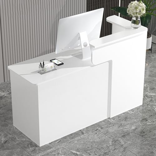 Versatile scrivania reception per uffici e spazi commerciali è ideale come banco casse. Perfetta per vari ambienti e scopi, dai vivaci saloni di bellezza ai negozi al dettaglio e alle hall, questa scrivania combina funzionalità e stile. Migliora il tuo spazio di lavoro con questa soluzione pratica ed elegante, progettata per soddisfare diverse esigenze.