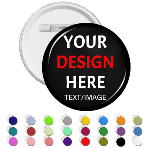 Custom Pin Buttons With Your Picture Text Logo Name Photo Personalized Pins Buttons Custom Gift Black Pins 1.8 inch