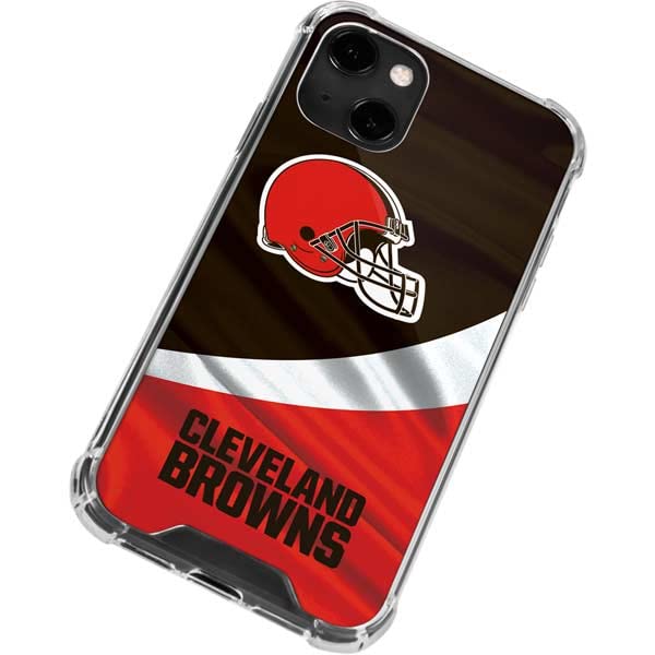 Skinit Clear Phone Case Compatible with iPhone 13 - Officially Licensed NFL Cleveland Browns Design
