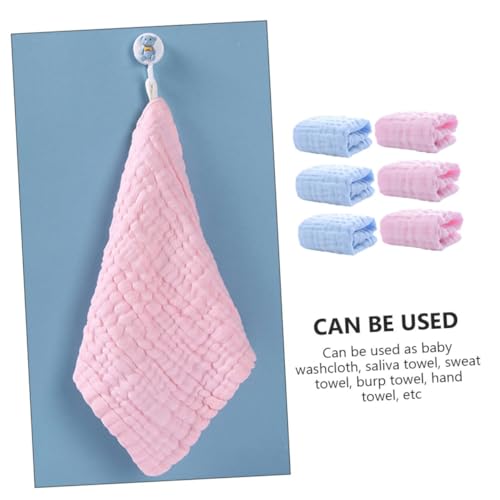 VICASKY 6-Layer Cotton Baby Washcloths Set Soft Absorbent Burp Cloths for Newborns 100% Cotton 6pcs for Feeding and Bath Time4