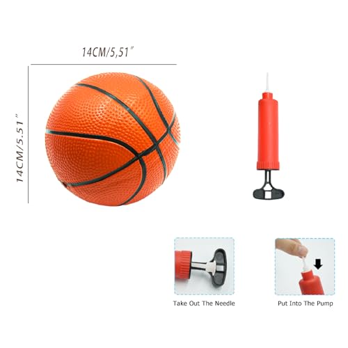 Coriver 6 Pack Small Basketballs for Kids Soft 5.5" Rubber Mini Inflatable Basketball Set including Pump - Image 2