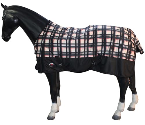 68' 600D Horse Turnout Waterproof Medium-Weight Plaid Winter Blanket 21EE06