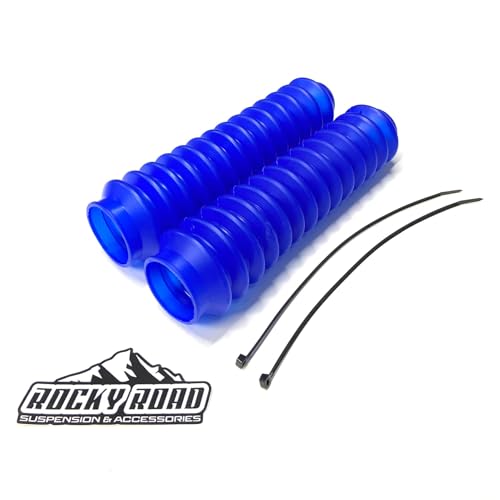 Rocky Road Universal 2" x 11" Shock Absorber Dust Boots Covers - Set of 2 (Blue)