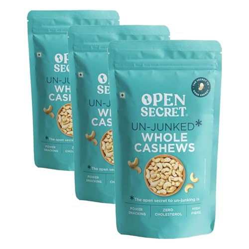 Image of Open Secret Premium Cashew | 900g | Whole Cashew Nuts, Dry Fruits, Kaju, Healthy Snacks, Cashews, Cashew 900gm, Healthy Dry Fruits, Nutritious, Gluten Free & High Protein (Pack of 3)