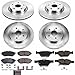 PowerStop Front and Rear Brake Kit For Subaru Legacy 2015-19 |Outback 2015-19 |WRX 2016-21 - Disc Rotors & Ceramic Brake Pads Replacement, KOE7028