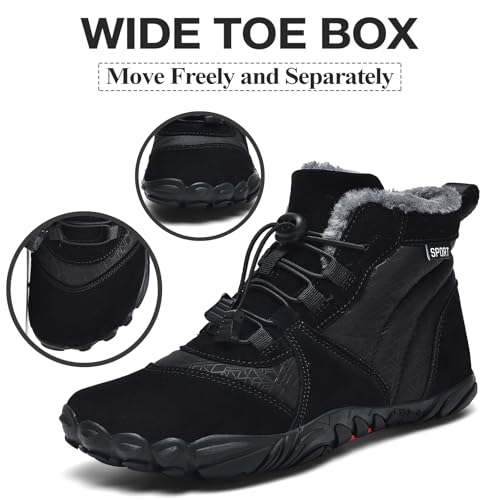 Miniatura 3 de Flexease Barefoot Botas Invierno Cálido Botines Nieve Pour Hombre Mujer Black41