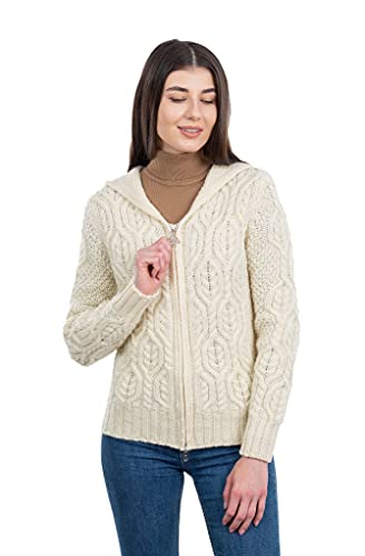 SAOL Women’s Hooded Zip Cardigan – Pure Merino Wool Irish Sweater – Warm & Breathable Outer Layer4