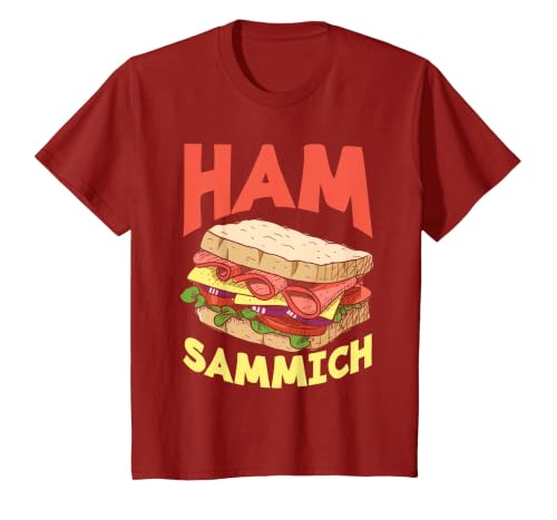 Ham Sammich Ham Sandwich Lover Funny Sandwich T-Shirt, Youth, Cranberry Red, Medium