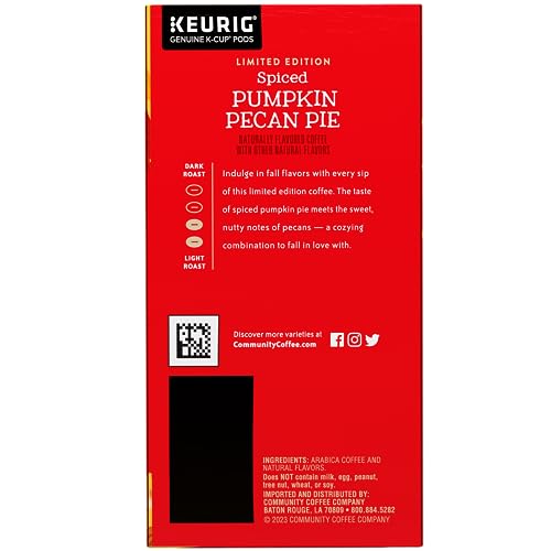 Image of Community Coffee K-Cup Coffee Pods, Spiced Pumpkin Pecan Pie, Naturally Flavored Coffee for Keurig Coffee Makers, 100% Arabica, Limited Edition, 24 Count (Pack of 4)