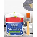 kroywen Pack Of 1 Waterproof Adhesive Glue, 300gm, with Brush, Transparent, for Roof Leakage, Crack Seal, Water Leakage Solution, Waterproofing for Pipe, Wall, Tiles (transparent, pack 1)
