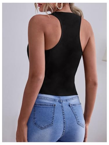 MakeMeChic Women's Sleeveless Blazer Vest Button Up Split Hem Work Bussiness Jacket3