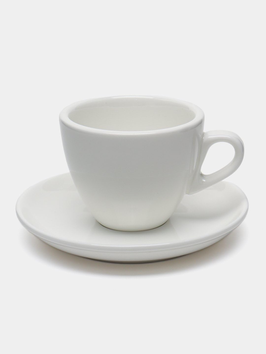 Wilmax - Juego de 6 tazas con platillos - 300 ml - tazas de café de porcelana blanca - Juego de vajilla para 6 personas - Juego de tazas para café, té, postres - Servicio de café y té