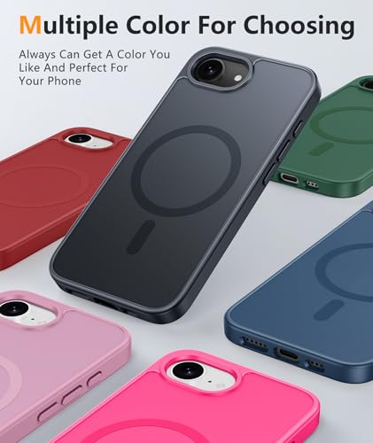 Image of FNTCASE for iPhone 17e Case: iPhone 16e Phone Case [Compatible with Magsafe] Matte Cases with [Screen Protector] Military Grade Shockproof Protective Phone Cover - Full Black