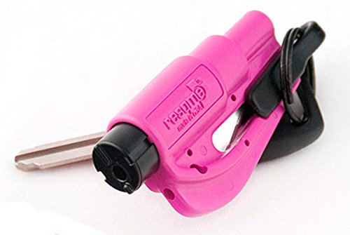 Clipsandfasteners Inc Res Q Me Emergency Rescue Escape Tool Keychain Pink