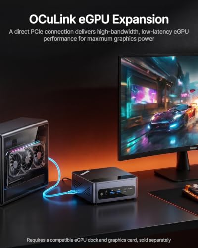 Image of ACEMAGIC F5A Mini PC Windows 11 Pro,Ryzen AI 9 HX 470 12C /24T 86TOPS NPU Radeon 890M Wi-Fi 7 Dual 2.5G Ethernet USB4 OCuLink 8K AI Mini Computers Desktop PC Without Memory and SSD
