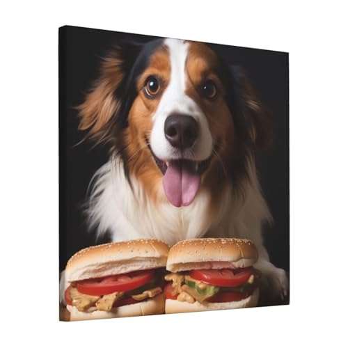 Toile de chien drôle de 30 cm pour décorer un bureau ou un salon moderne