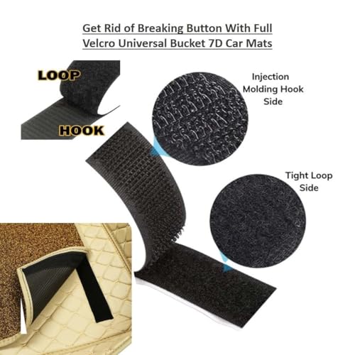Image of CARNEST 7D Buket Car Floor Mat 5Pcs Set Universal Fit | Triple Stitch Waterproof & All-Weather Anti-Slip Car Mats Compatible with - IKON,Beige