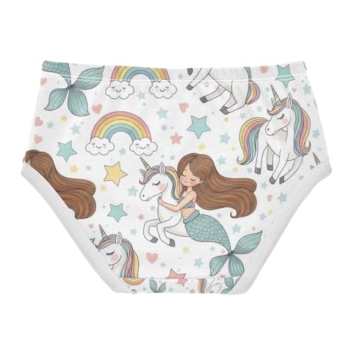 Mermaid Unicorn Rainbow Toddler Underwear, Underwear for Girls, 2T–8 Years2