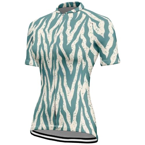 Mateju Transpirable Maillot Ciclismo para Mujer, Ropa Ciclismo Exterior con Cremallera y Bolsillos, Verano Secado Rápido Camisetas Manga Corta Hombre, Camiseta Mujer Elástico (Verde,XXL)