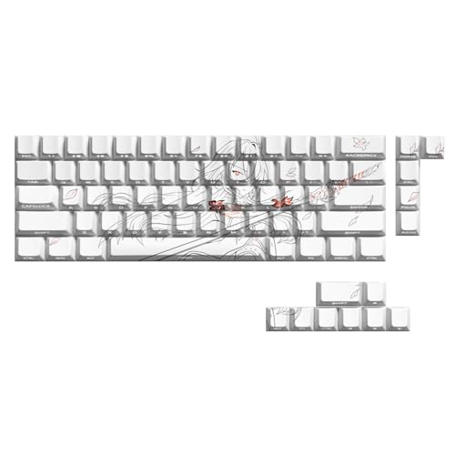 Juego de 74 teclas ergonómicas grabadas laterales para teclados mecánicos 61, 67, 68, accesorios de juegos de piel, teclas minimalistas