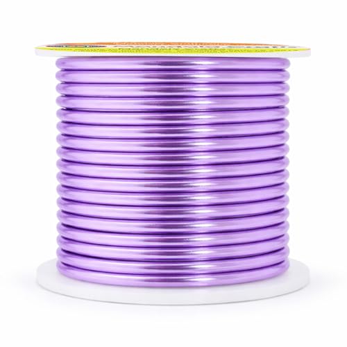 Image of Mandala Crafts 8 Gauge Lavender Anodized Aluminum Craft Wire, 32 FT | Colored, Flexible, Bendable, for Bonsai, Armature, Sculpting, Wire Wrapping, Jewelry Making, Weather & Tarnish Resistant