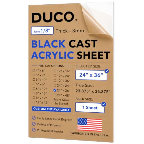 Duco 1/8" Sign White Cast Acrylic Sheet, 24"x36" Plexiglass Sheet, 1 Pack