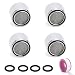 Kitchen Faucet Aerator,22mm /0.87 Inch Female Threaded Brass Housing Aerator with Plumber's Tape, Polished Chrome, 4 Pack